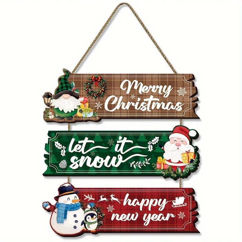 2D Flat Christmas Ornament Set – Santa, Snowman & Reindeer Christmas Ornament Set Richie's 1pc