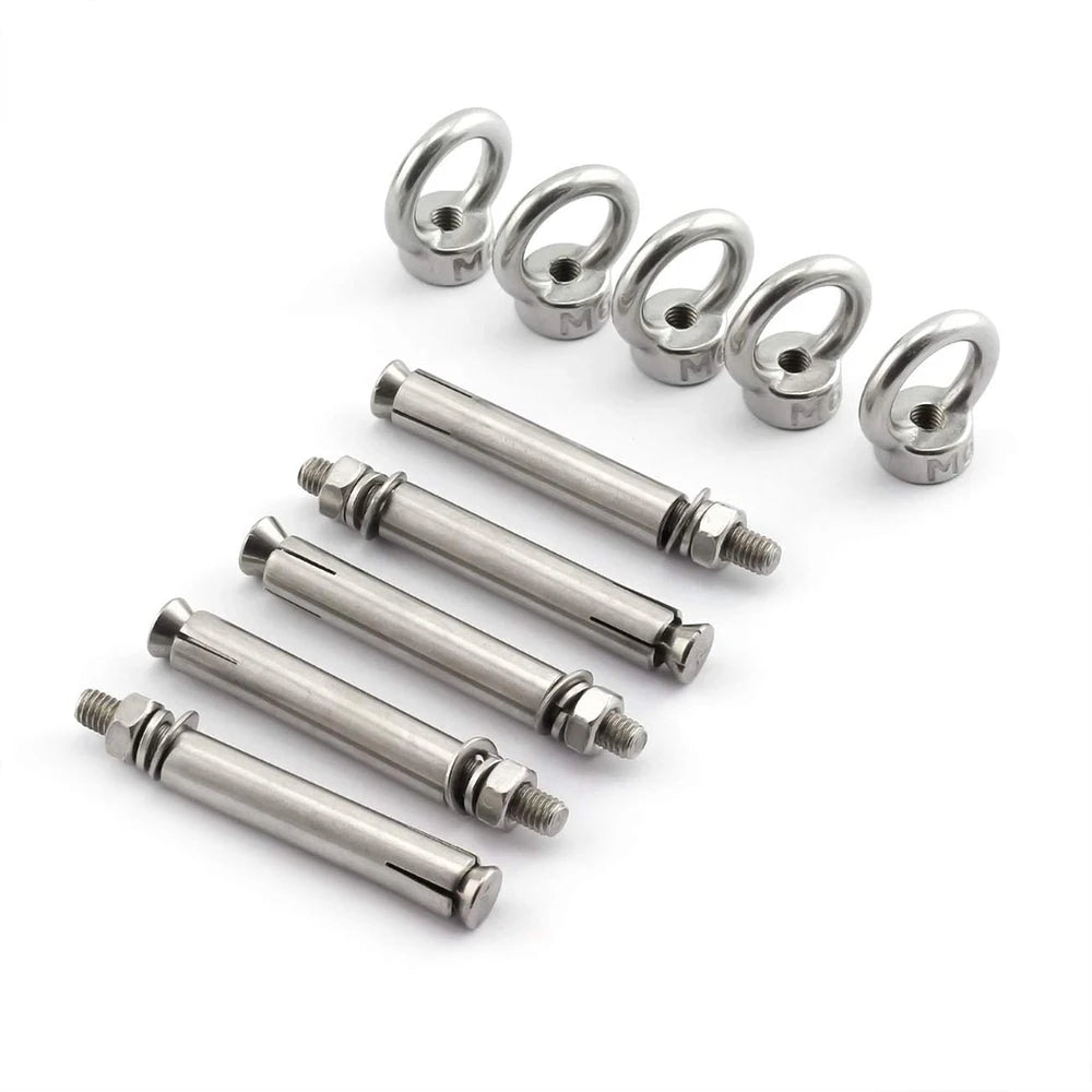 5-Pack Stainless Steel Eyebolt Expansion Anchors Ring Screw Eyes Eyebolt Expansion Anchors Richie's