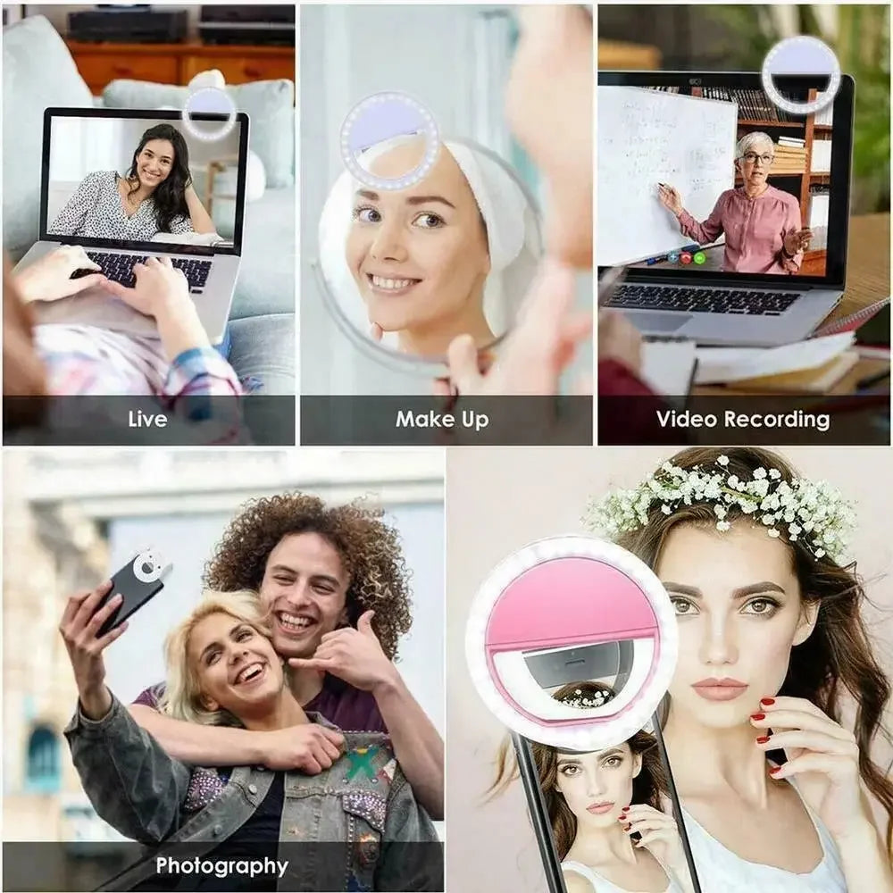 USB Rechargeable LED Selfie Ring Light with Phone Clip LED Selfie Ring Light Richie's