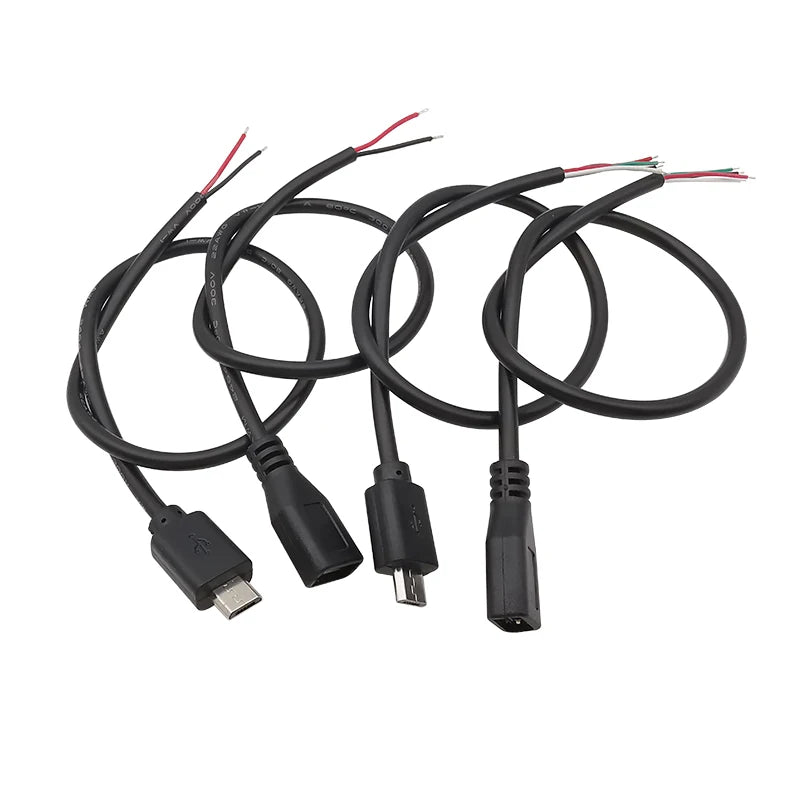 5Pcs Micro USB 2/4 Pin Male Female Connector DIY Charging Cable USB Connector Kit Richie's