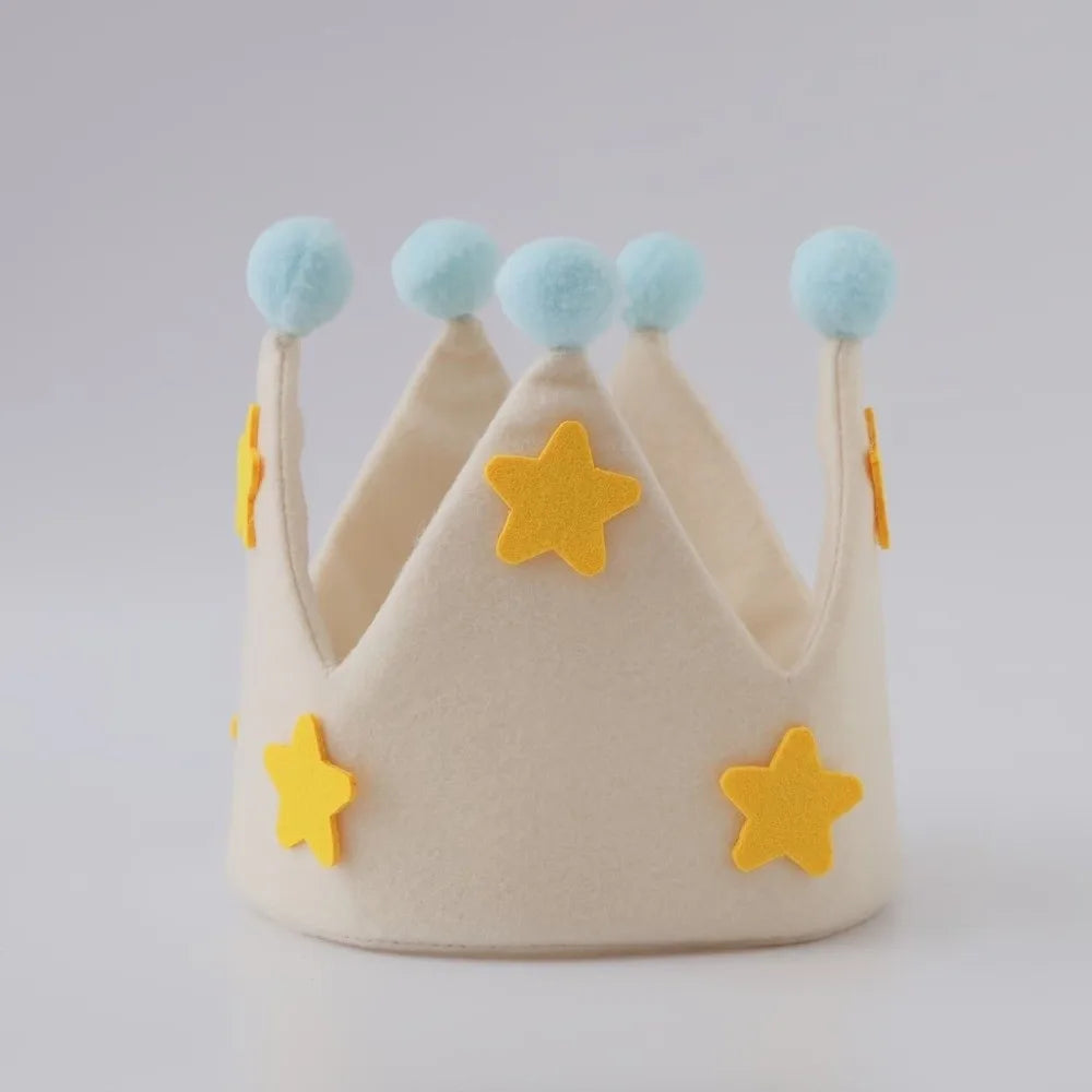 Felt Party Crown Hat – Kids Birthday Princess Photo Prop Party Crown Hat Richie's Beige