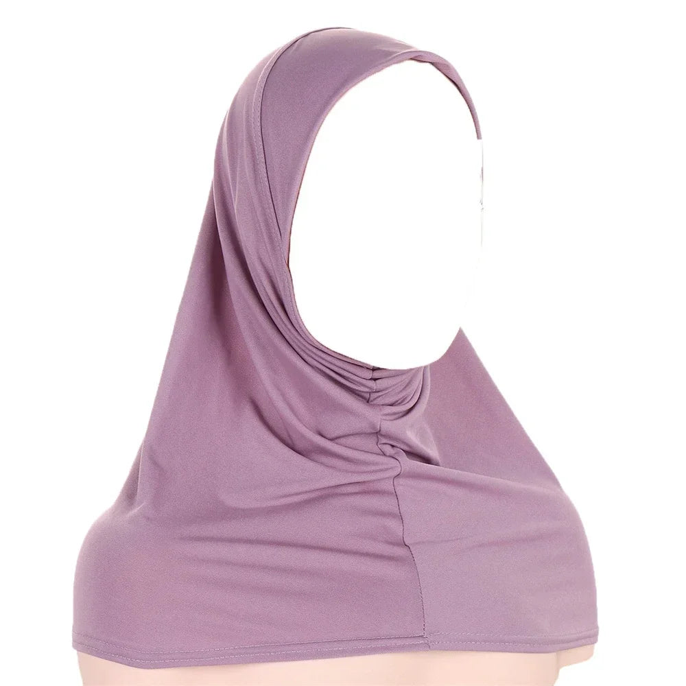 Women's Jersey Hijab Underscarf Inner Cap – Solid Neck Cover Hijab Underscarf Cap Richie's 08 Purple