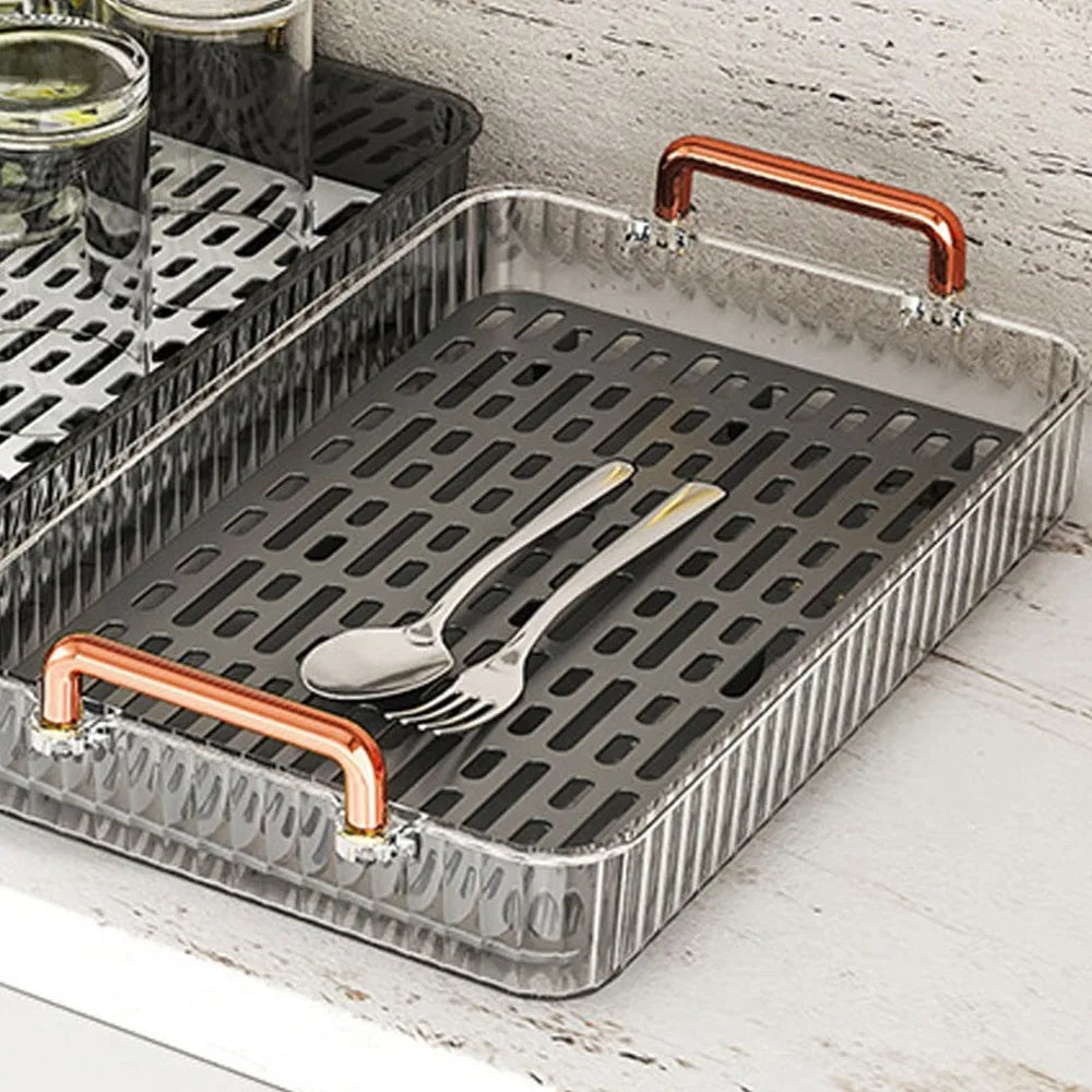 Non-Slip Double Layer Tea Serving Tray with Handles Serving Tray Richie's
