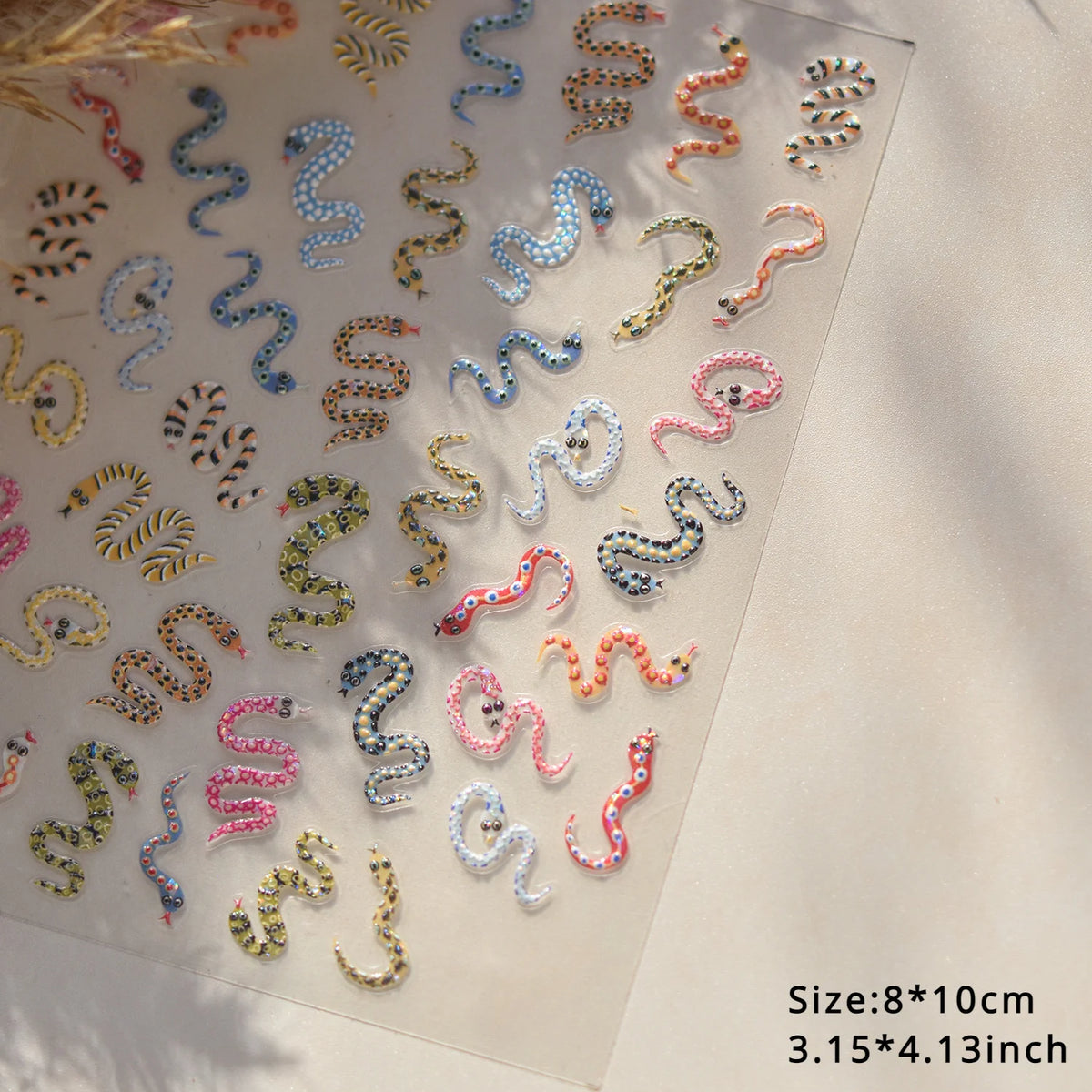 Cartoon Snake & Flower Nail Art Stickers – Self-Adhesive DIY Nail Art Stickers Richie's