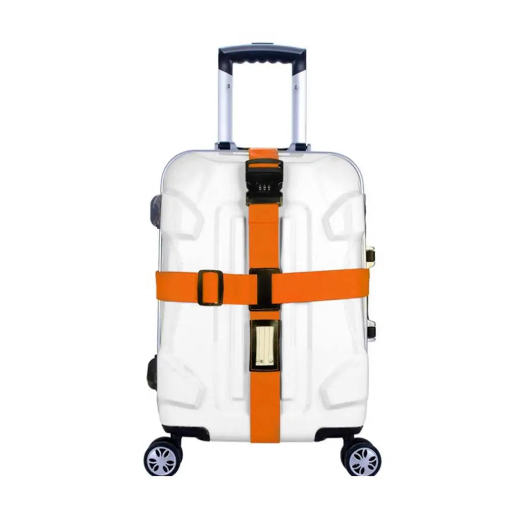 Adjustable Luggage Strap with 3-Digit Combination Lock Luggage Strap Richie's Orange