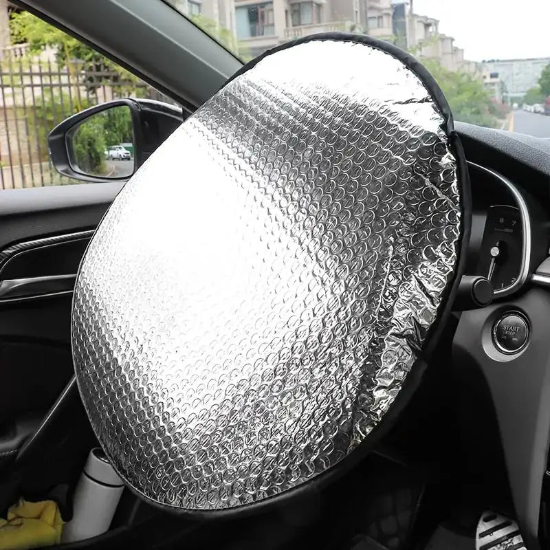 Foldable Car Steering Wheel Sun Shade Silver UV Protector Steering Wheel Sunshade Richie's