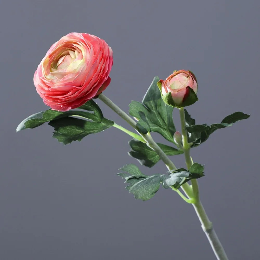 2-Head Artificial Silk Peony Flower Stem – Realistic Faux Bloom Artificial Silk Flower Richie's Pink