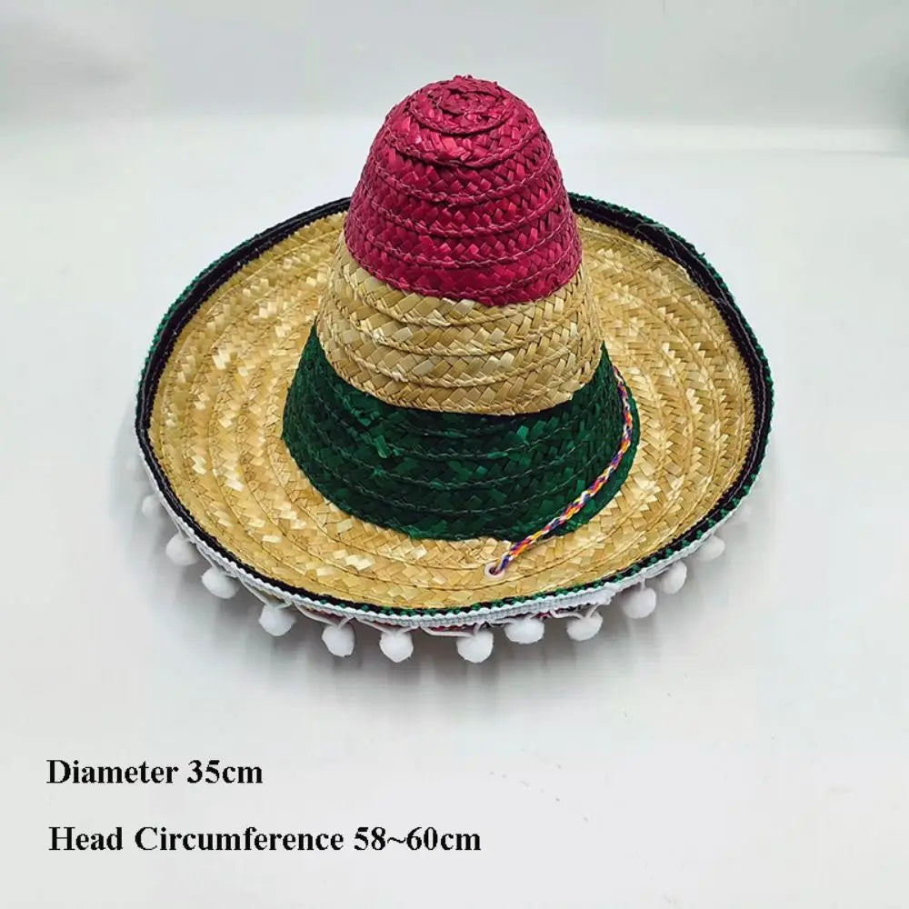 Unisex Mexican Straw Hat – Wide Brim Sun Protection Beach Hat Straw Sun Hat Richie's