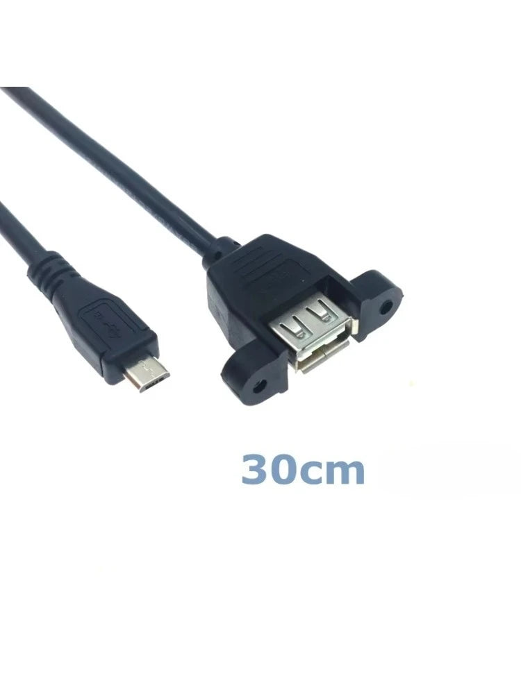 OTG Micro USB to USB 2.0 Panel Mount Screw Cable 0.3m/0.5m USB OTG Cable Richie's 0.3m