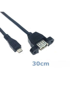 OTG Micro USB to USB 2.0 Panel Mount Screw Cable 0.3m/0.5m USB OTG Cable Richie's 0.3m