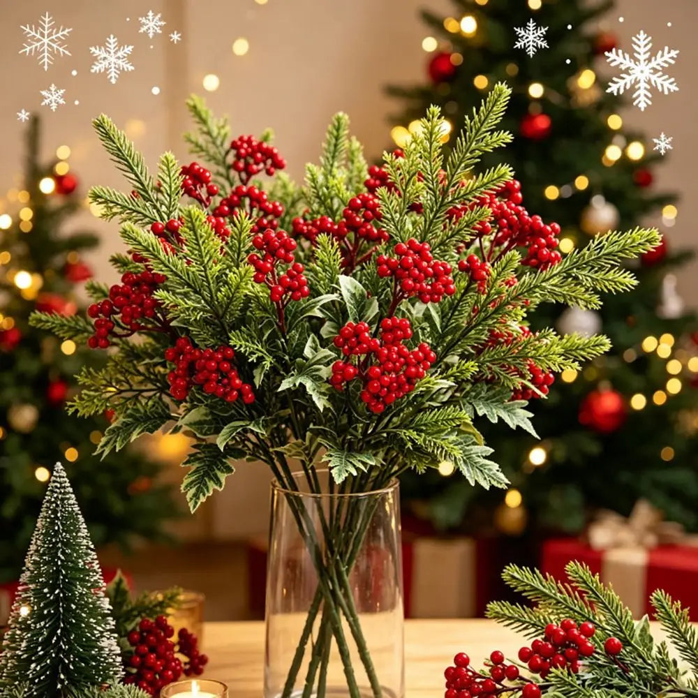 Red Berry Christmas Pine Branch Artificial Wreath Decoration Artificial Christmas Decor Richie's