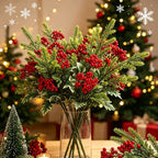 Red Berry Christmas Pine Branch Artificial Wreath Decoration Artificial Christmas Decor Richie's