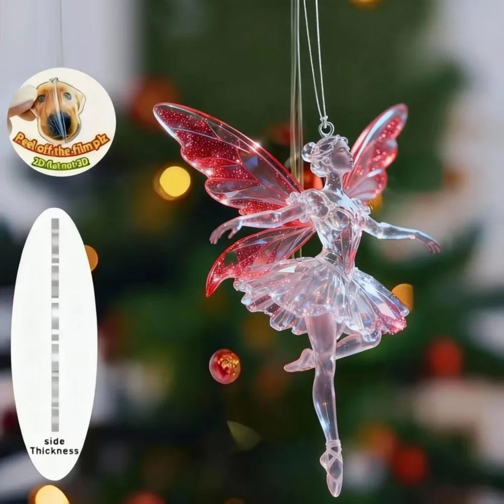 2D Acrylic Ballerina Angel Christmas Hanging Pendant Ornament Christmas Ornament Richie's
