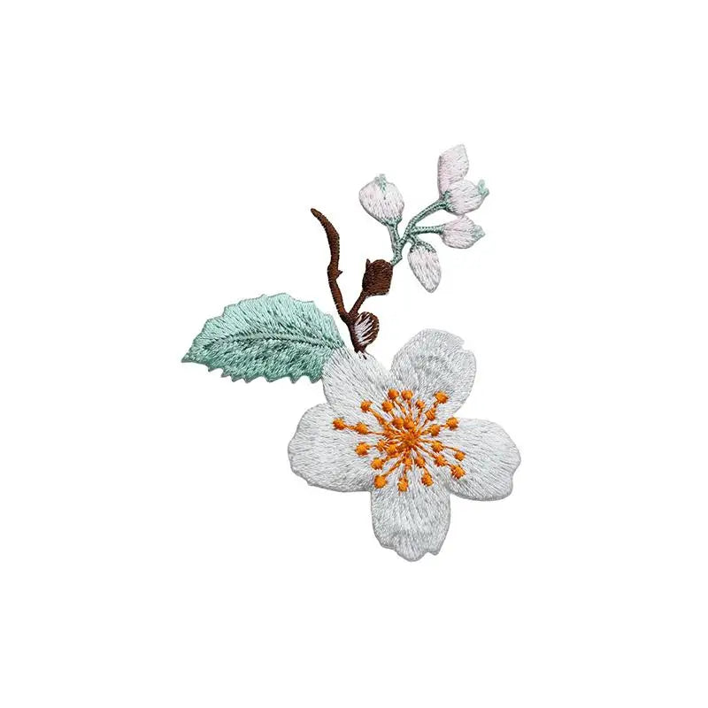 Flower Embroidery Iron-On Patch – DIY Appliqué for Clothes & Bags