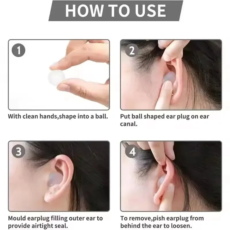 Soft Silicone Gel Earplugs – Reusable, Waterproof, Noise Cancelling Silicone Earplugs Richie's