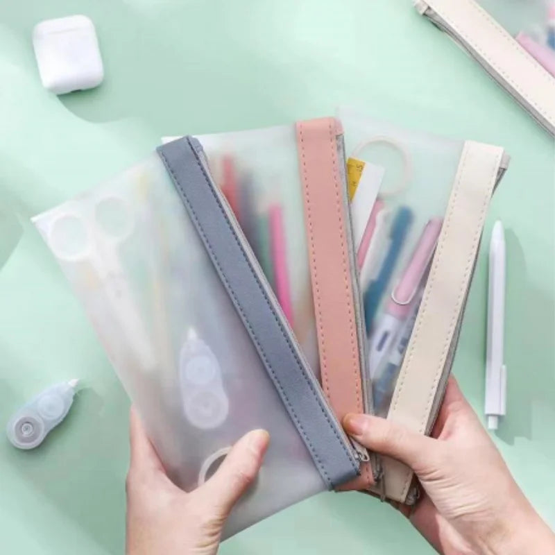 Transparent Frosted Pencil Case Large Capacity Student Bag Pencil Case Richie's