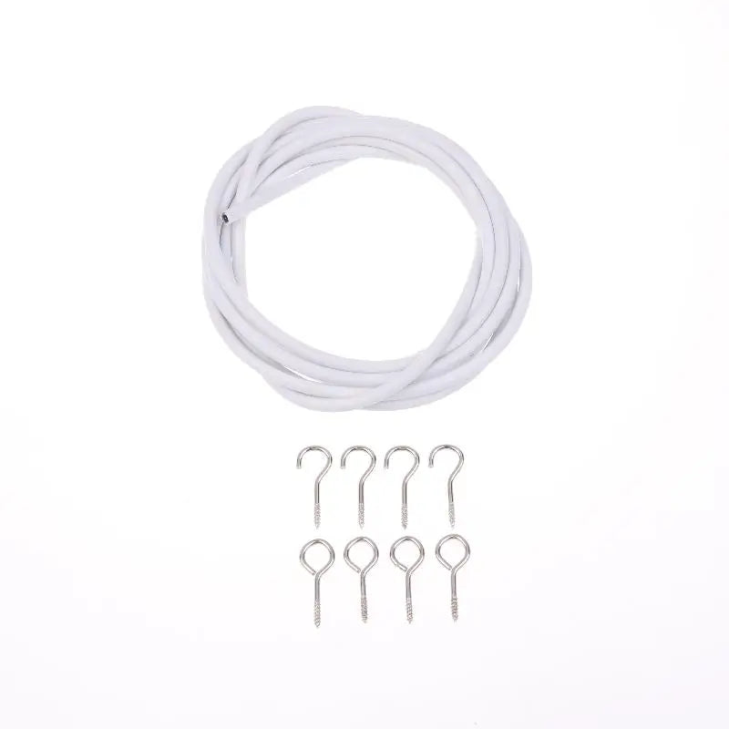 Curtain Spring Wire 2–6M with Hooks & Eyes | Easy Wall Hanging Curtain Wire Kit Richie's 2 Meters Set