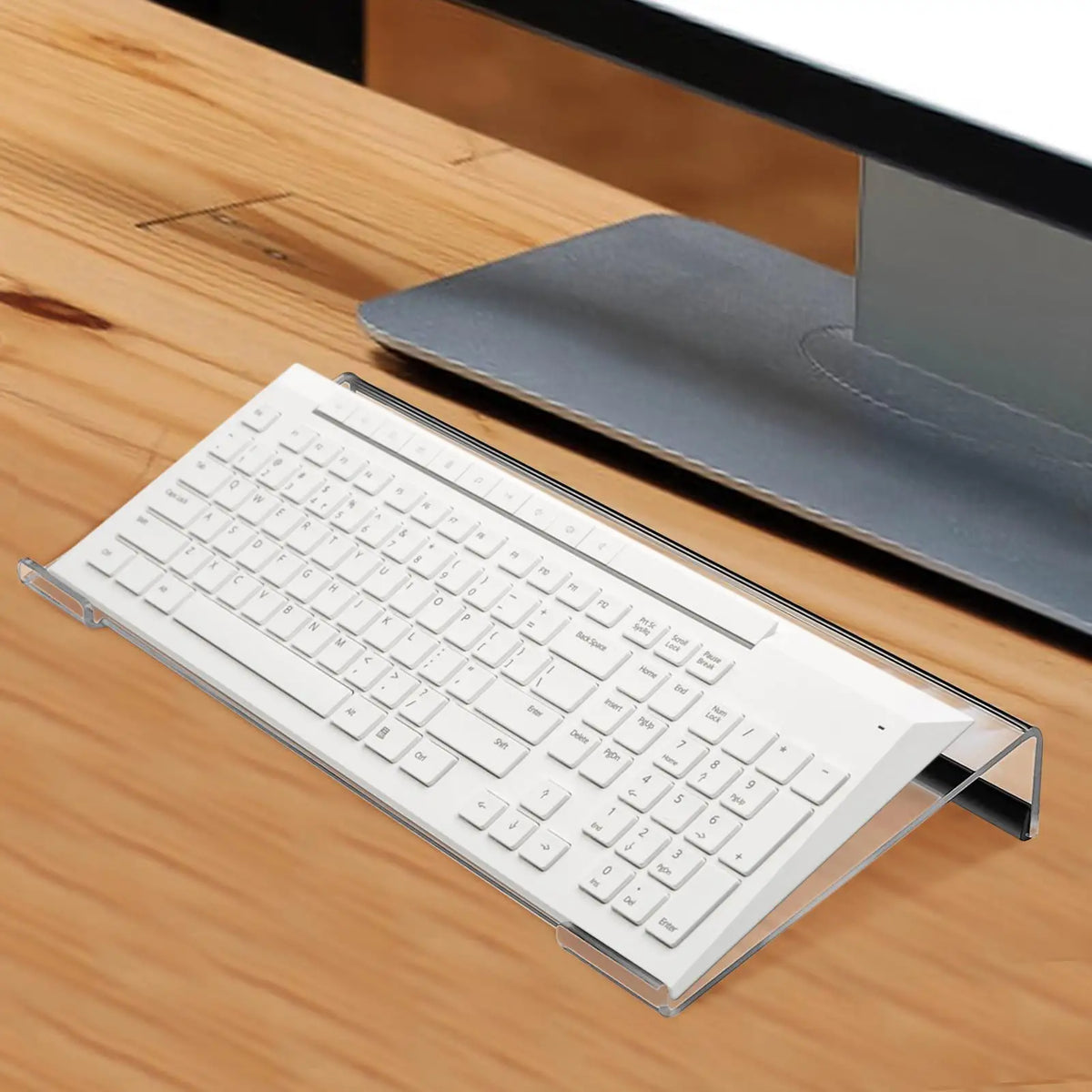 Ergonomic Acrylic Keyboard Riser Stand – Transparent Desk Tilt Keyboard Riser Stand Richie's