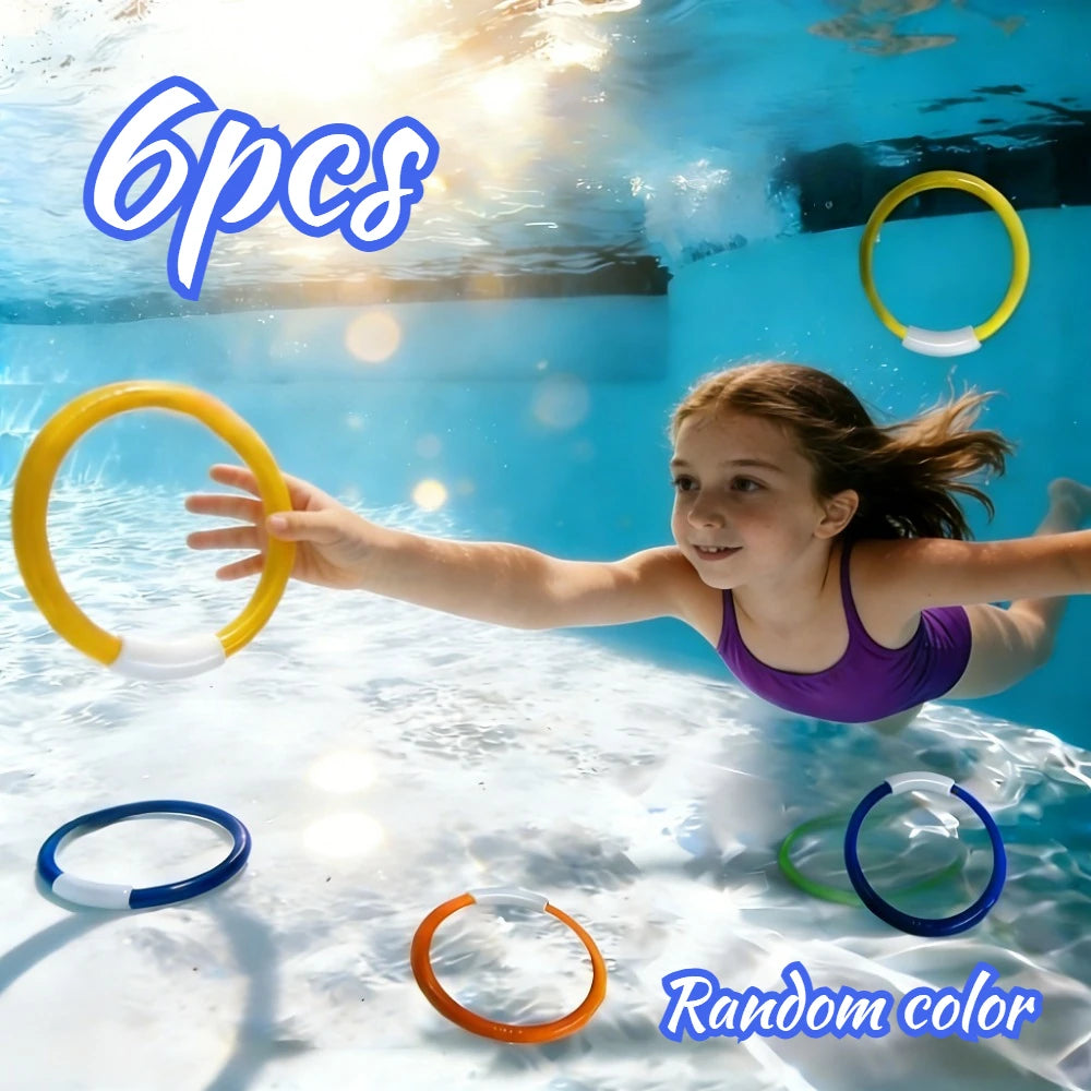 6-Piece Colorful Diving Ring Set – Underwater Pool Toy Game Pool Diving Toys Richie's