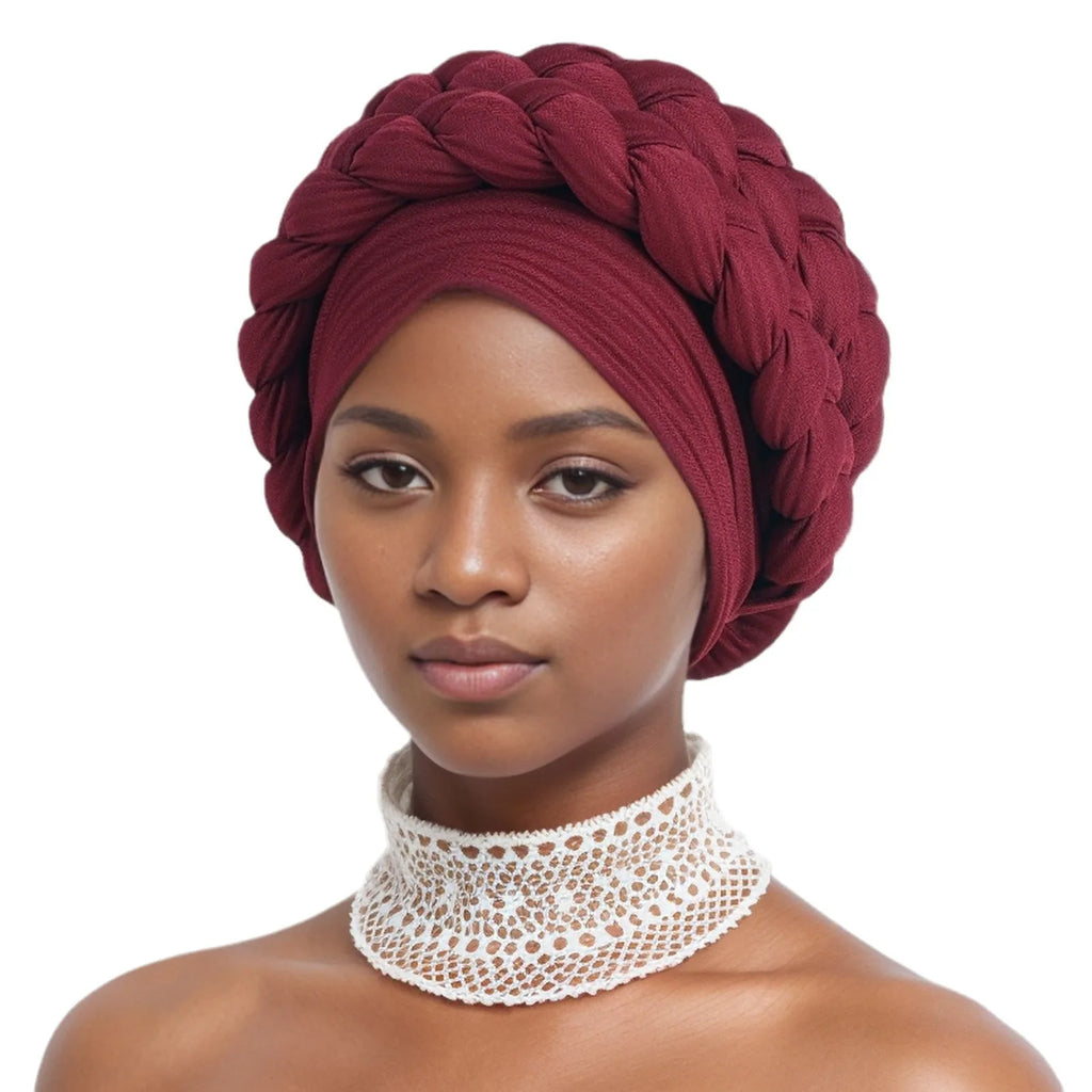 Double Braid Halo Turban Cap – African Headwrap for Women Turban Headwrap Richie's