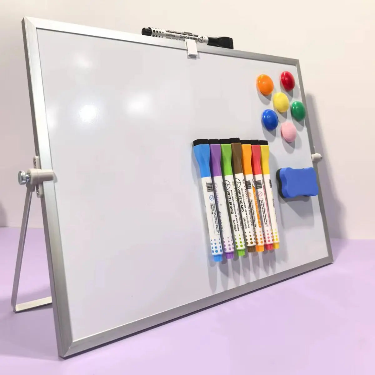 Desktop Whiteboard Set with Stand, 8 Markers, Eraser & Magnets Desktop Whiteboard Set Richie's Default Title
