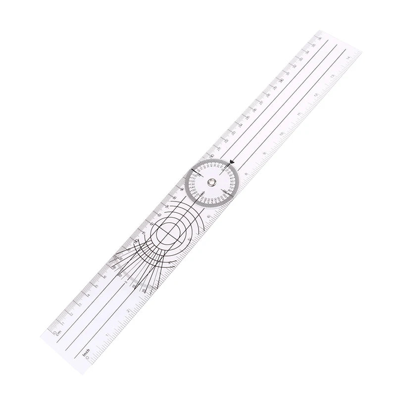 8-Inch PVC Goniometer Multi-Ruler 360° Rotatable Angle Tool Goniometer Ruler Richie's