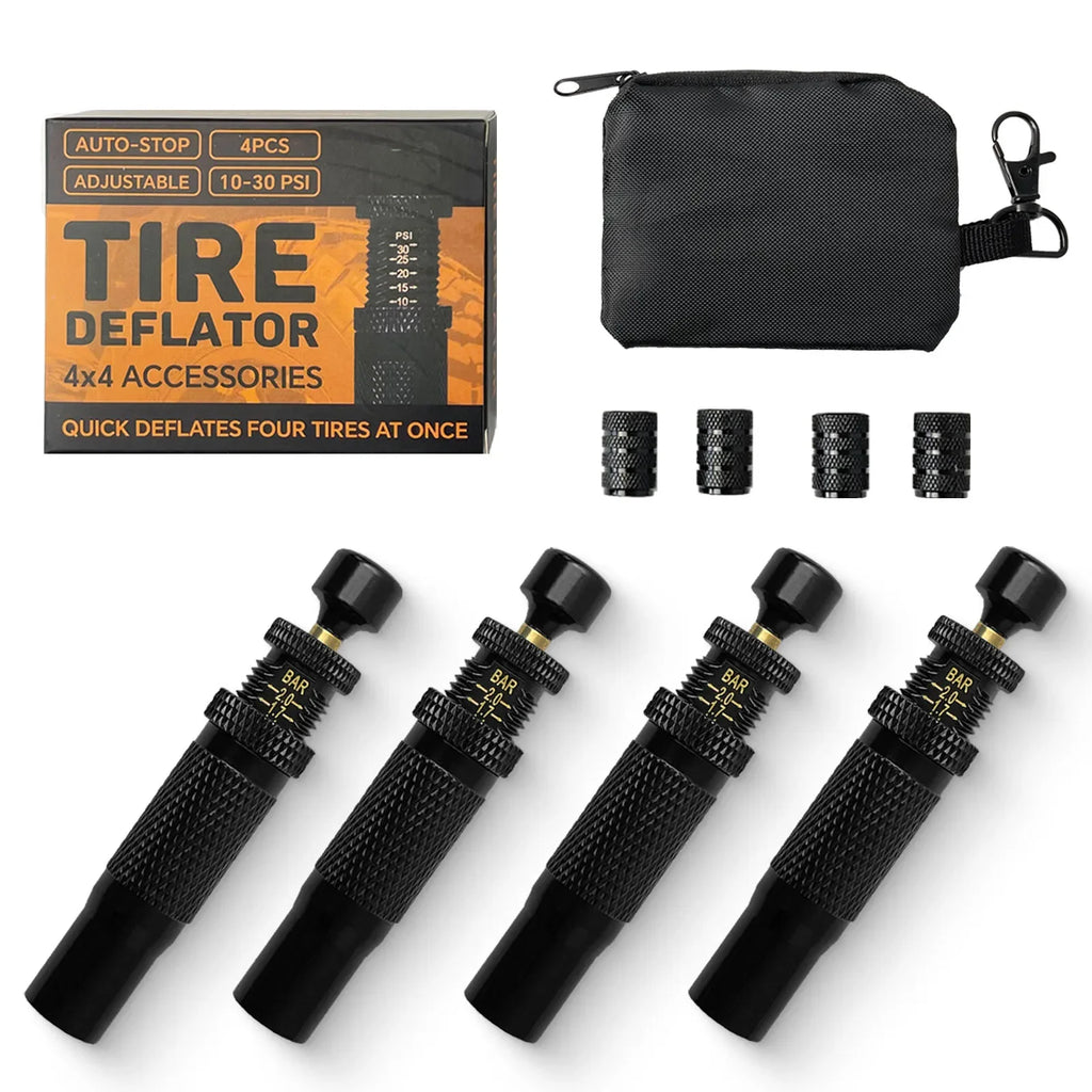 Adjustable Auto Stop Tire Deflator – Precision Pressure Tool Tire Deflator Tool Richie's With valve cap set