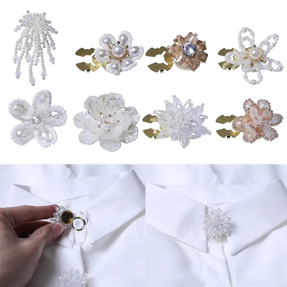 Pearl Button Covers DIY Alloy Rhinestone Shirt Cufflinks Button Cover Accessory Richie's