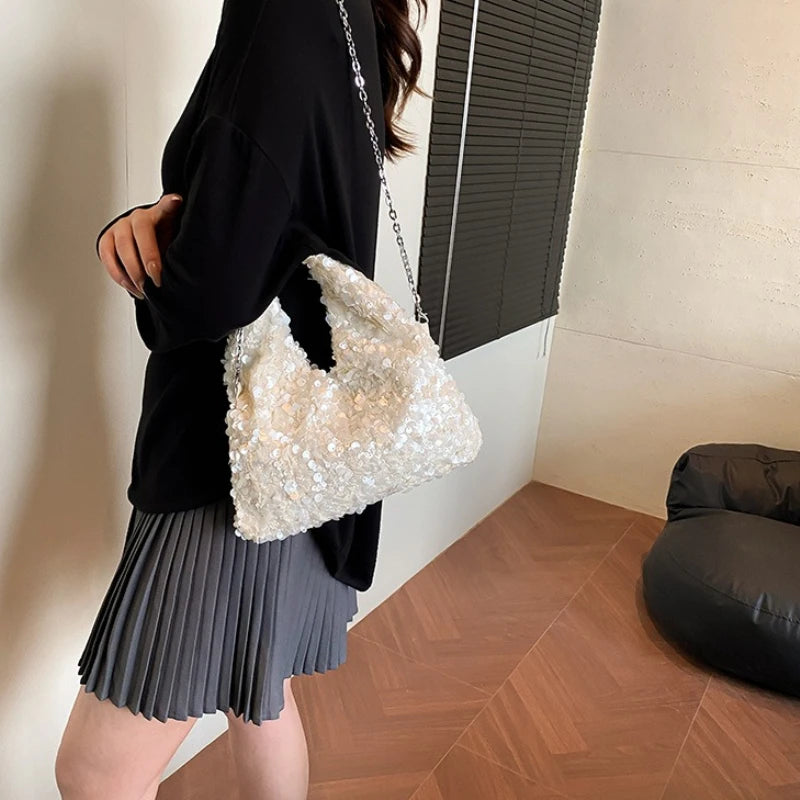 Women's Sequin Evening Shoulder Bag – Glamorous Party Clutch Evening Shoulder Bag Richie's