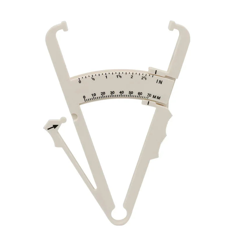 FTBTOC Skinfold Body Fat Caliper with Measurement Chart Body Fat Caliper Richie's cream color