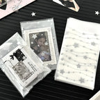 50Pcs Clear Self-Adhesive Photocard Sleeves Star Bowknot Print Card Sleeve Holder Richie's