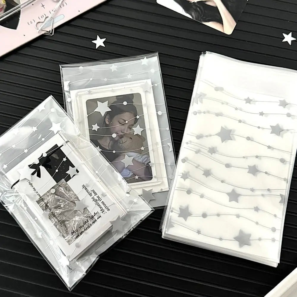 50Pcs Clear Self-Adhesive Photocard Sleeves – Star Bowknot Print Card Sleeves Richie's
