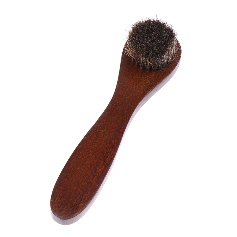 Wooden Handle Horse Hair Shoe Brush – Boot Polish & Shine Shoe Care Brush Richie's A3