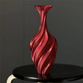 3D Printed Swirl Flower Vase | Minimalist Plastic Decor Decorative Vase Richie's Red