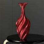 3D Printed Swirl Flower Vase | Minimalist Plastic Decor Decorative Vase Richie's Red