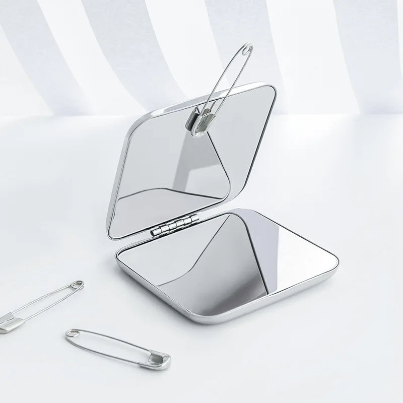 Foldable Double-Sided Pocket Makeup Mirror – Stainless Steel Compact Makeup Mirror Richie's
