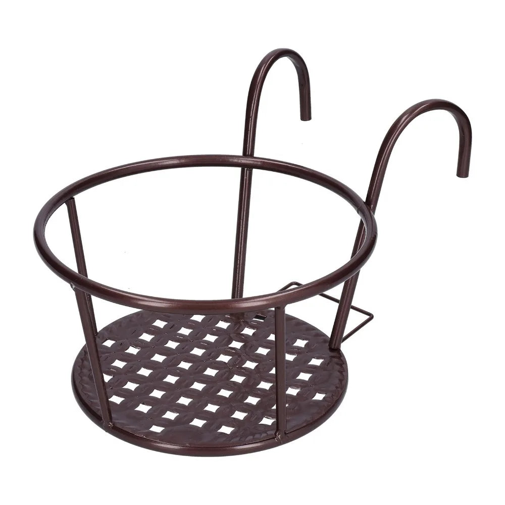 Wrought Iron Hanging Flower Pot Rack – European Wall Mount Plant Pot Rack Richie's Bronze