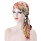 Women's Printed Pre-Tied Turban Cap Hijab Headscarf Bandana