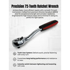 72-Tooth Ratchet Wrench – Two-Way Socket Drive for Car & Bike Ratchet Wrench Richie's