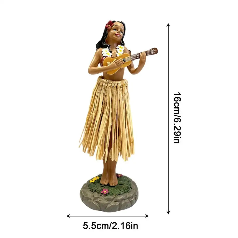 Hawaiian Dancer Dashboard Figurine | Tropical Car Decor Dashboard Figurine Richie's Yellow