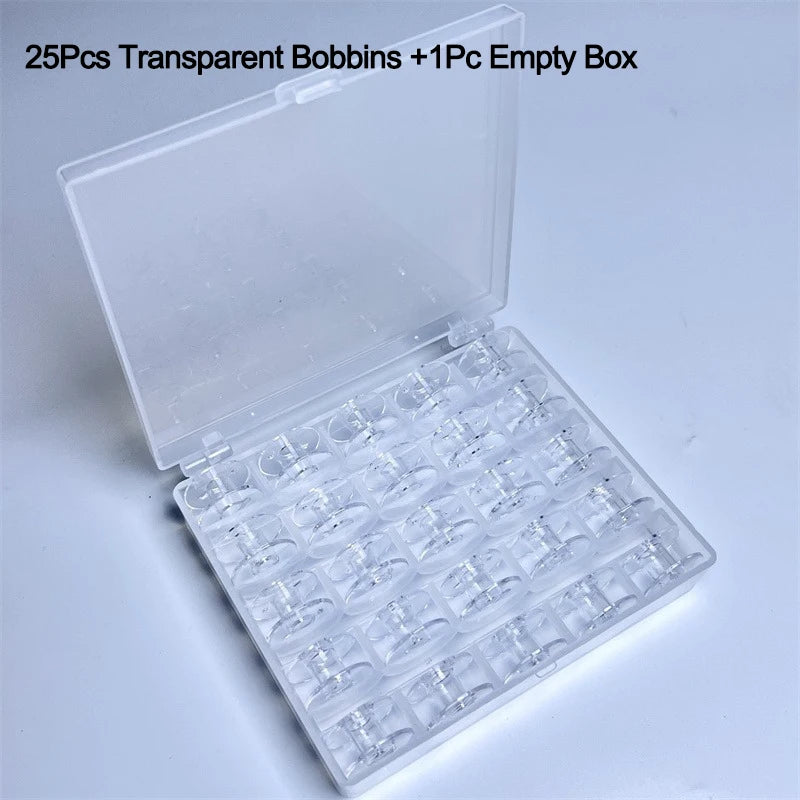 25-Spool Bobbin Storage Box | Sewing Organizer Case Bobbin Storage Organizer Richie's Transparent Set