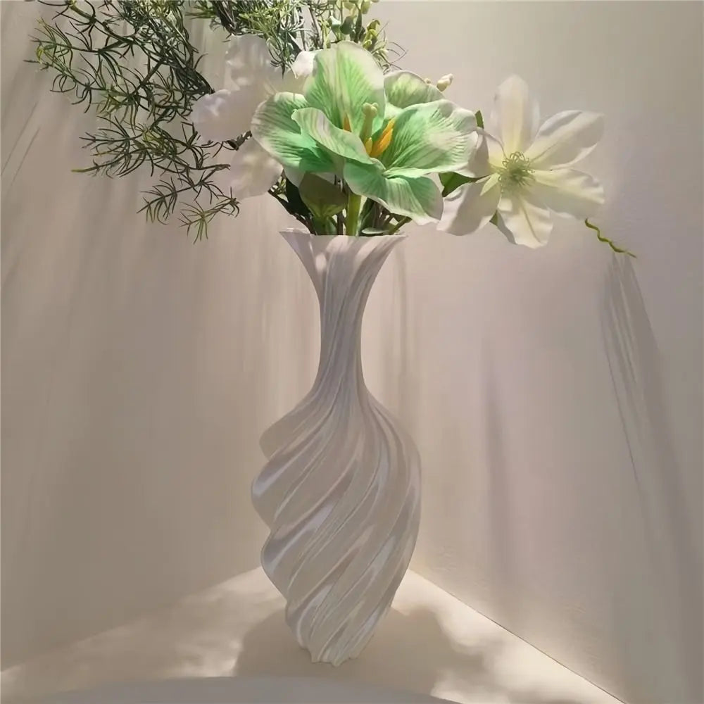 3D Printed Swirl Flower Vase | Minimalist Plastic Decor Decorative Vase Richie's