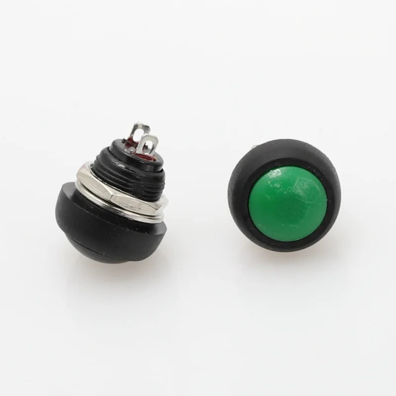 6Pcs PBS-33b 12mm Waterproof Momentary Push Button Switch 2-Pin Push Button Switch Richie's