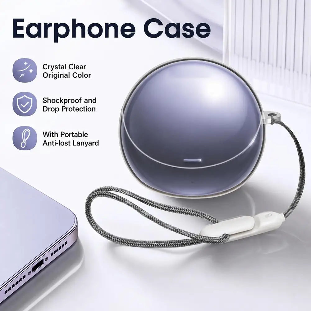 Huawei FreeClip 2 S Clear TPU Case Cover with Lanyard Earphone Case Cover Richie's