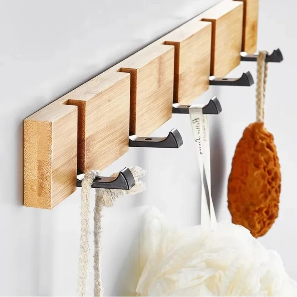 Wall Mounted Bamboo Coat Rack – Multi-Hook Space Saver Wall Coat Rack Richie's