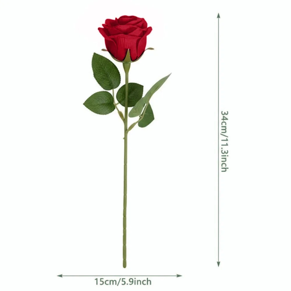 Silk Rose Artificial Bouquet – Faux Flowers for Wedding & Home Decor Artificial Flower Bouquet Richie's Red