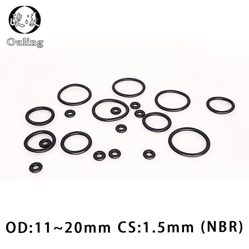 30Pcs NBR O-Ring Seals CS1.5mm OD11-20mm Oil-Resistant Nitrile Rubber O-Ring Seals Richie's