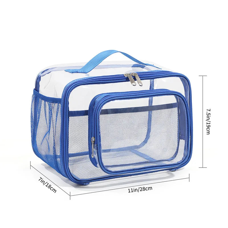 PVC Transparent Tote Bag – Waterproof Lunch & Travel Handbag Transparent Tote Bag Richie's dark blue
