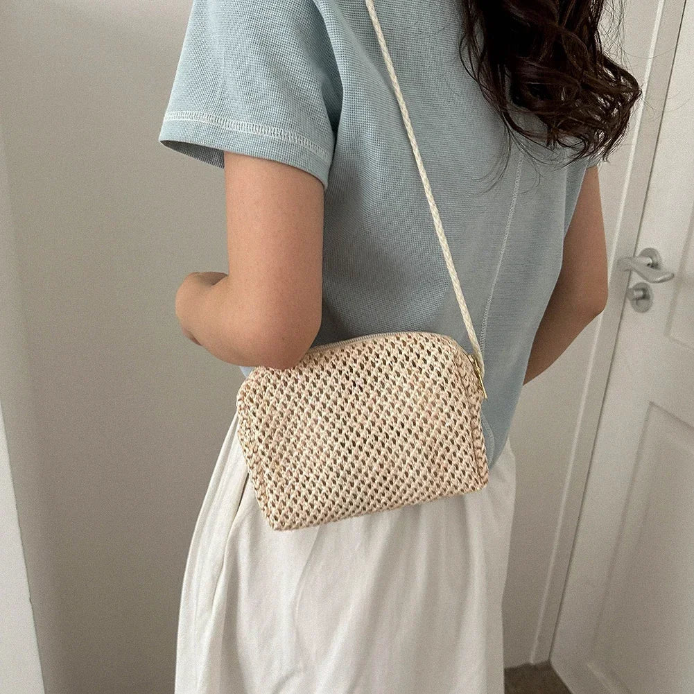 Women's Woven Straw Crossbody Bag – Summer Beach Shoulder Purse Crossbody Shoulder Bag Richie's