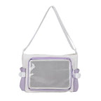 Transparent Ita Crossbody Bag – Large Capacity Shoulder Bag Crossbody Shoulder Bag Richie's white purple 37x24x15cm